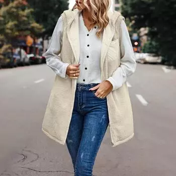 Женская осенне-зимняя повседневная модная однотонная куртка с капюшоном L серый