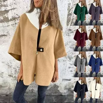 Женская осенне-зимняя повседневная свободная куртка на молнии с воротником-стойкой XXL чёрный