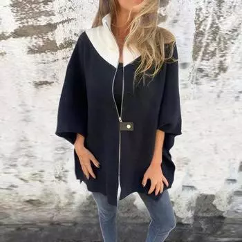 Женская осенне-зимняя повседневная свободная куртка на молнии с воротником-стойкой S фиолетовый