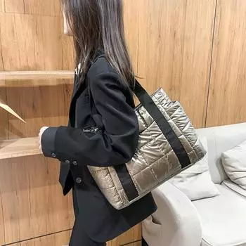 Женская осенне-зимняя простая ретро-сумка большая вместительная сумка через плечо коричневый