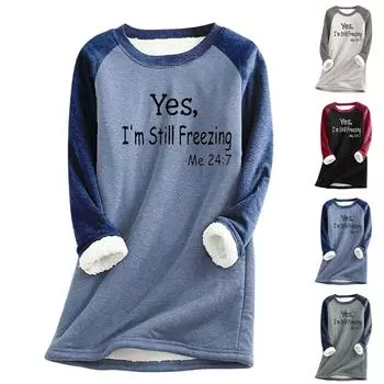 Женская осенне-зимняя рубашка большого размера, свободный верх с принтом, утепленная рубашка из овечьей шерсти, приталенная нижняя рубашка XXL синий