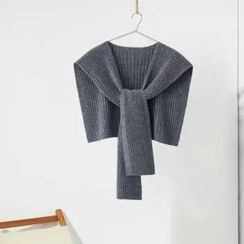 Женская осенне-зимняя шаль, вязаная однотонная, уютная, мягкая, теплая, на шнуровке, эластичная декоративная нить, верхняя форма, женская шаль