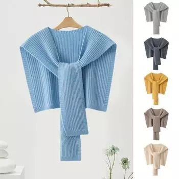 Женская осенне-зимняя шаль, вязаная однотонная, уютная, мягкая, теплая, на шнуровке, эластичная декоративная нить, верхняя форма, женская шаль