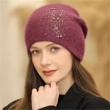 Женская осенне-зимняя свободная дышащая тонкая трикотажная шапка-тюрбан с защитой ушей бежевый