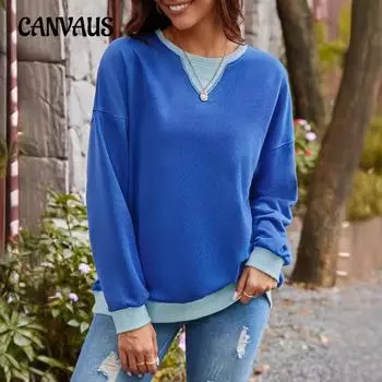 Женская осенне-зимняя свободная повседневная толстовка с длинным рукавом, разноцветная, большого размера S розовый