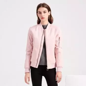 Женская осенне-зимняя теплая куртка с круглым вырезом и длинным рукавом на молнии, S-3XL S красный