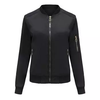 Женская осенне-зимняя теплая куртка с круглым вырезом и длинным рукавом на молнии, S-3XL S темно-синий