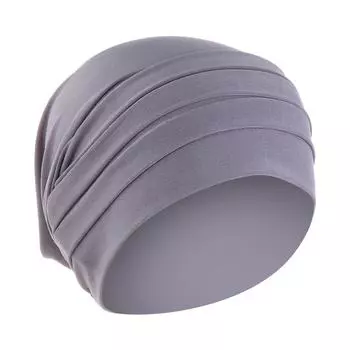 Женская осенне-зимняя теплая однотонная мусульманская кепка с рюшами, шапка с шарфом и шарфом бежевый