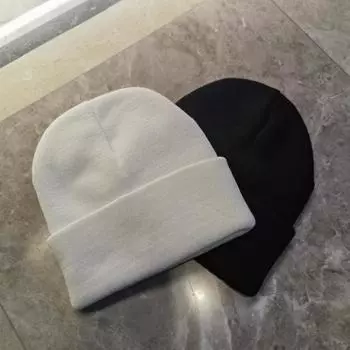 Женская осенне-зимняя теплая шапка из кожи гуа, мужская персонализированная вязаная шапка, детская уличная трендовая холодная шапка с вышивкой