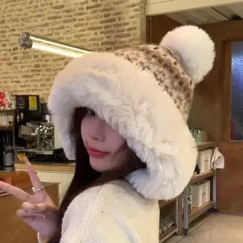 Женская осенне-зимняя теплая утолщенная защитная шапка для ушей, холодная плюшевая бархатная шапка-бомбардировщик для улицы, милые милые шапки Lei Feng One Size синий