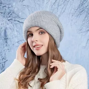 Женская осенне-зимняя теплая утолщенная защитная шапка для ушей, холодная бархатная уличная велосипедная шапка, милая вязаная шапка с ворсом One Size бежевый