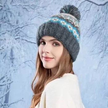 Женская осенне-зимняя теплая вязаная шапка-ушанка из холодного бархата для велоспорта, милая симпатичная шапочка для волос Splice One Size коричневый