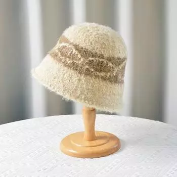 Женская осенне-зимняя теплая защитная шляпа-ведро, устойчивая к холоду, имитация плюс, уличная кепка, милая рыбацкая шляпа Splice One Size бежевый