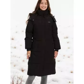 Женская осенне-зимняя толстая длинная хлопковая куртка с капюшоном XS чёрный