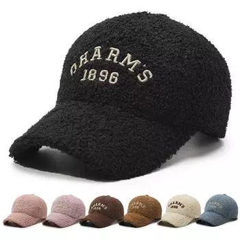 Женская осенне-зимняя толстая теплая бейсболка с вышитыми буквами спортивная кепка розовый