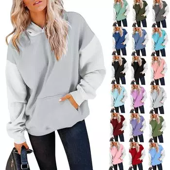 Женская осенне-зимняя толстовка с капюшоном, флисовая толстовка с длинным рукавом, модная толстовка L винный