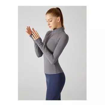 Женская осенне-зимняя утепленная одежда для йоги с длинным рукавом S чёрный