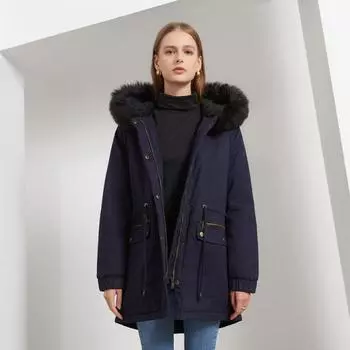 Женская осенне-зимняя утолщенная теплая куртка с капюшоном и длинными рукавами из ягненка, S-4XL S армия зеленый