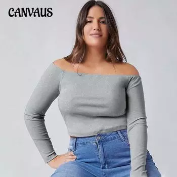 Женская осенняя блузка с простым вырезом и длинными рукавами, облегающая посадка по фигуре 1XL серый