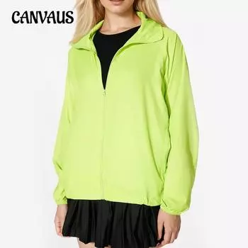 Женская осенняя дышащая солнцезащитная одежда с капюшоном, свободным карманом, рукавом «летучая мышь», застежкой-молнией и длинным рукавом S зелёный