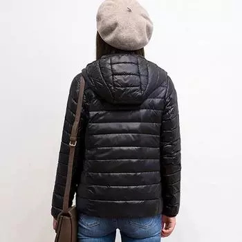 Женская осенняя куртка на белом утином пуху, ветрозащитное пальто с капюшоном, теплая повседневная зимняя M-5XL M