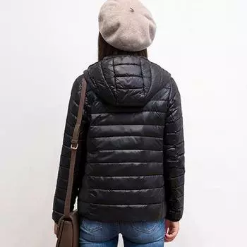 Женская осенняя куртка на белом утином пуху, ветрозащитное пальто с капюшоном, теплая повседневная зимняя M-5XL M