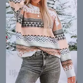 Женская осенняя мода с длинным рукавом и круглым вырезом, цветные блоки, пуловеры, толстовка, блузка, топ S