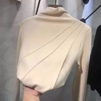 Женская осенняя мода, сплошной цвет, пуловеры с длинными рукавами, футболка, базовый топ M чёрный