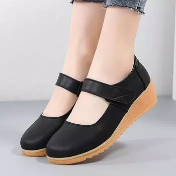 Женская осенняя новая обувь Женская обувь Мягкая подошва дышащая обувь для мам среднего и пожилого возраста 35 белый