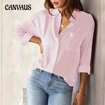 Женская осенняя новинка, кардиган в полоску с принтом, повседневная модная рубашка с длинным рукавом S чёрный