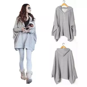 Женская осенняя одежда больших размеров, 200 фунтов, рубашка-накидка с капюшоном, повседневная свободная кардиган-толстовка, куртка для женщин L