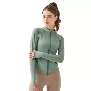 Женская осенняя одежда для йоги с двойной молнией, фитнес-бег, упражнения, топ S чёрный