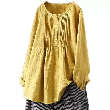 Женская осенняя повседневная свободная блузка с длинным рукавом и круглым вырезом, винтажная однотонная рубашка в стиле Харадзюку, негабаритные топы M белый