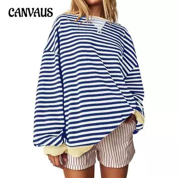 Женская осенняя свободная повседневная утолщенная полосатая толстовка больших размеров S розовый зеленый