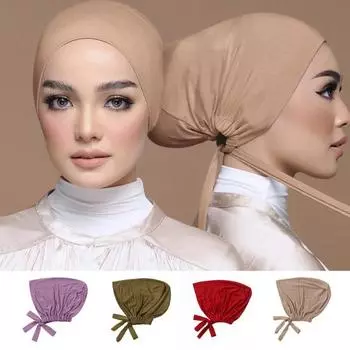 Женская основа для головы, однотонная эластичная лента, противоскользящая дышащая, один размер, защита головы, этническая шляпа для химиотерапии, головные уборы для пациентов легкие хаки