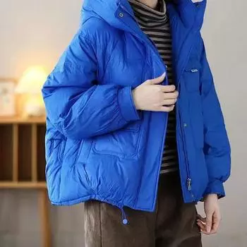 Женская парка зимняя куртка с капюшоном и длинным рукавом пуховик из хлопка 2023 новое пальто теплое толстое стеганое пальто-парка S зелёный