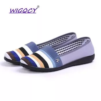 Женская парусиновая обувь с круглым носком на плоской подошве, весенне-осенняя обувь 2024, женская обувь в мелкую клетку, разноцветная, женская обувь без шнуровки, женская обувь 35 жёлтый