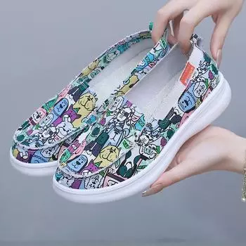 Женская парусиновая обувь Wendy, повседневная прогулочная обувь, дышащие лоферы без шнуровки для женщин, удобные легкие парусиновые кроссовки на низкой платформе 35 зелёный