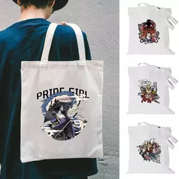 Женская парусиновая сумка через плечо, складные сумки из хлопчатобумажной ткани, продуктовые сумки, сумка для книг для девочек 24*26cm