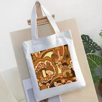 Женская парусиновая сумка для покупок, женская сумка с принтом в стиле аниме, сумка-тоут, женская сумка-шопер в стиле Харадзюку, сумки на плечо, студенческая сумка для книг 24*26cm