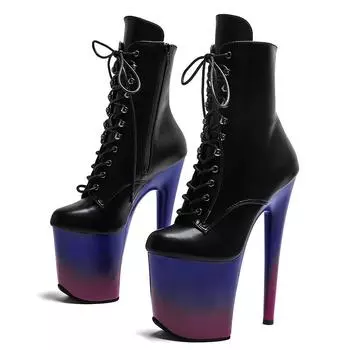 Женская пикантная обувь 20 см, обувь для танцев на пилоне, туфли-лодочки, туфли на высоком каблуке для вечеринок и клубов, модельные сапоги 34