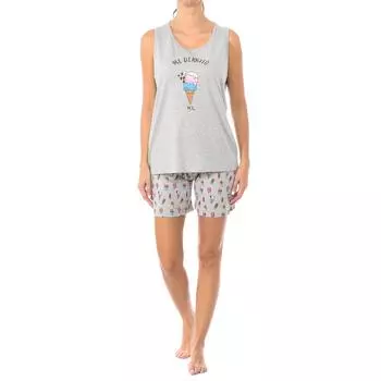 Женская пижама из хлопка с широкими бретелями KL45250 M серый