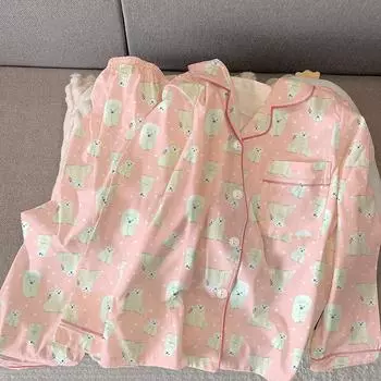 Женская пижама Милая Каваи Повседневная Пижама Новая Осень Зима Домашняя Одежда L розовый