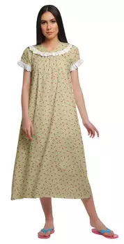 Женская пижама Moomaya с v-образным вырезом для кормления, хлопковая ночная рубашка трапециевидной формы с принтом 2XL бежевый