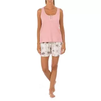 JJBCH0801 Женская пижама на пуговицах с круглым вырезом и бретельками XL разноцветный