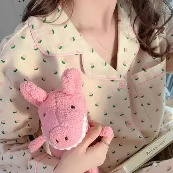 Женская пижама, новый осенне-весенний комплект с длинными рукавами, мягкая пижама в полоску с рисунком, женская домашняя ночная одежда, кардиган M