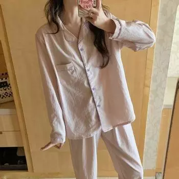 Женская пижама осень-весна с длинным рукавом, мягкий комплект для сна, полосатая пижама с рисунком, женский домашний комплект для сна, кардиган M