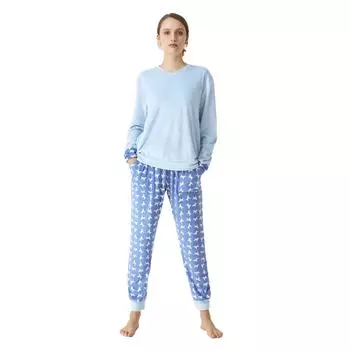 Женская пижама с длинным рукавом и v-образным вырезом JJBDP0801 L синий