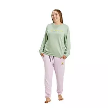 Женская пижама с длинными рукавами и круглым вырезом MUDP0300 L розовый