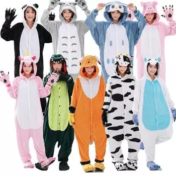 Женская пижама с единорогом, пандой, динозавром, кигуруми, животным, мультфильм, аниме, косплей, костюм, одежда для сна, костюм для взрослых и детей, мягкий комбинезон унисекс, 3 шт./компл. 8T